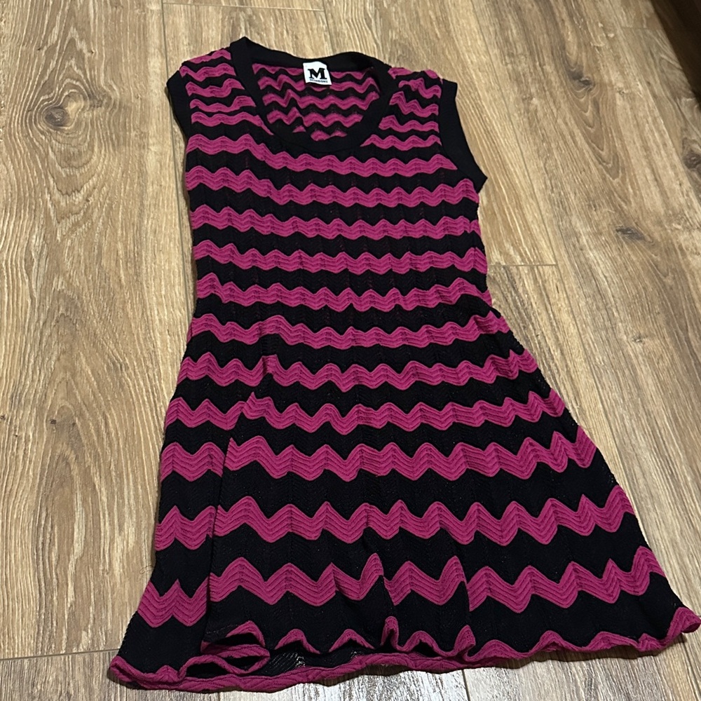 Missoni Pink and Black Zigzag Knit Swim Coverup